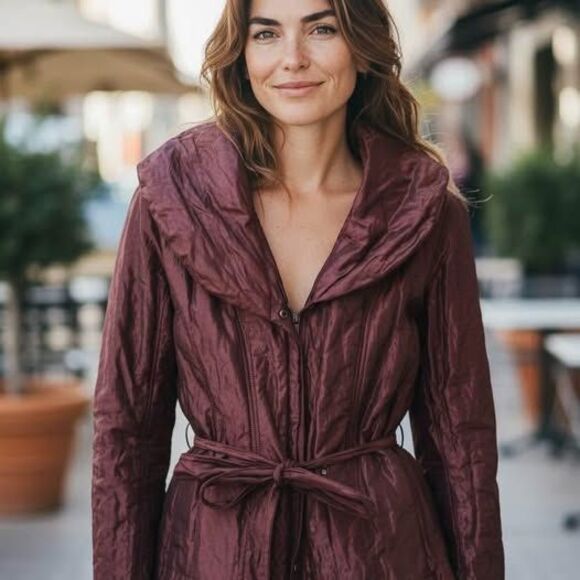 Cache Metallic Berry Sheen PufferJacket 
Size Large - Picture 1 of 5